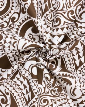 Polynesian fabric TATAN Brown - Tissushop